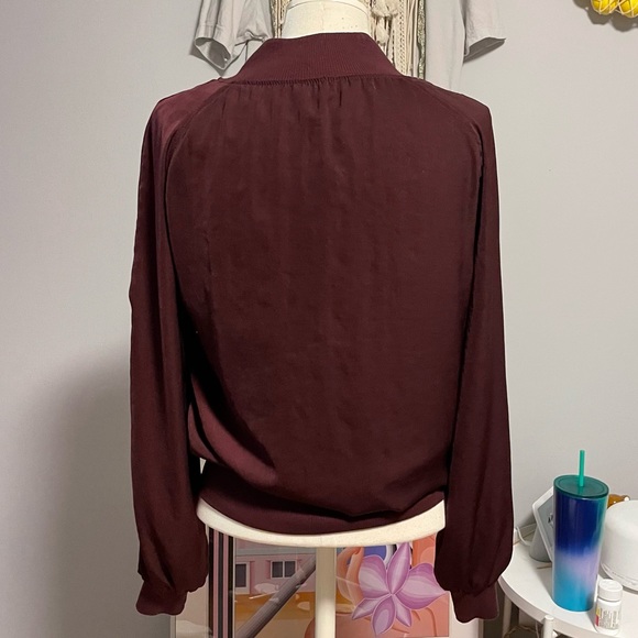 Zara light bomber jacket in burgundy - Picture 2 of 2